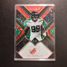 #1/8 Will McDonald Rookie Red Green Disco Auto 2023 Wild Card Mania Jets Iowa St. rookie card picture