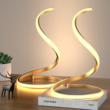Gold LED Table Lamps Set of 2, Touch Control, Dimmable Nightstand Lamps