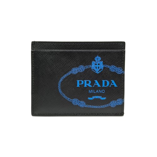 PRADA Black Card Holder Calfskin Wallet
