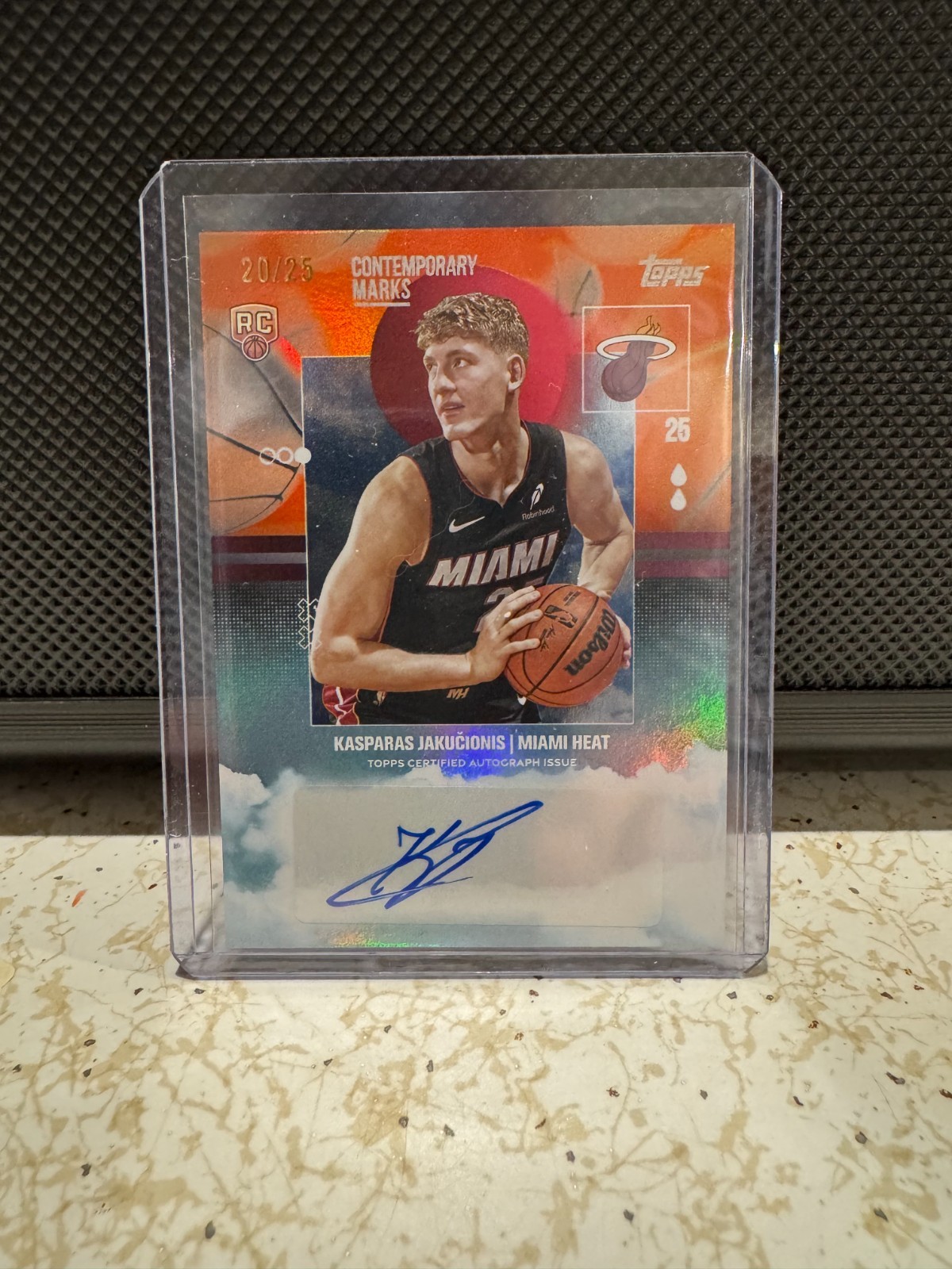 2025-26 Topps Kasparas Jakucionis ROOKIE AUTO Contemporary Marks ORANGE /25 RC
