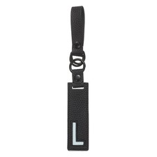 Initial Letter Keychain, PU Leather Alphabet Keychain Black Letter-L 