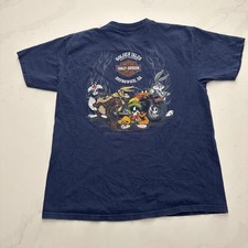 Vintage Y2K Harley Davidson T Shirt TAZ Graphic Looney Tunes Dealership 18.5x25