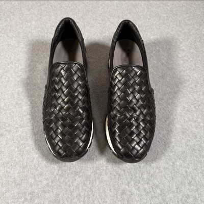 Pons Quintana Shoes Womens Size 9 Black Woven Leather Slip On Sneakers 9525