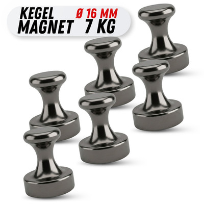 4 x Neodym Pinnwand Magnete 7 KG Stark 16mm Kegelmagnet Magnettafel