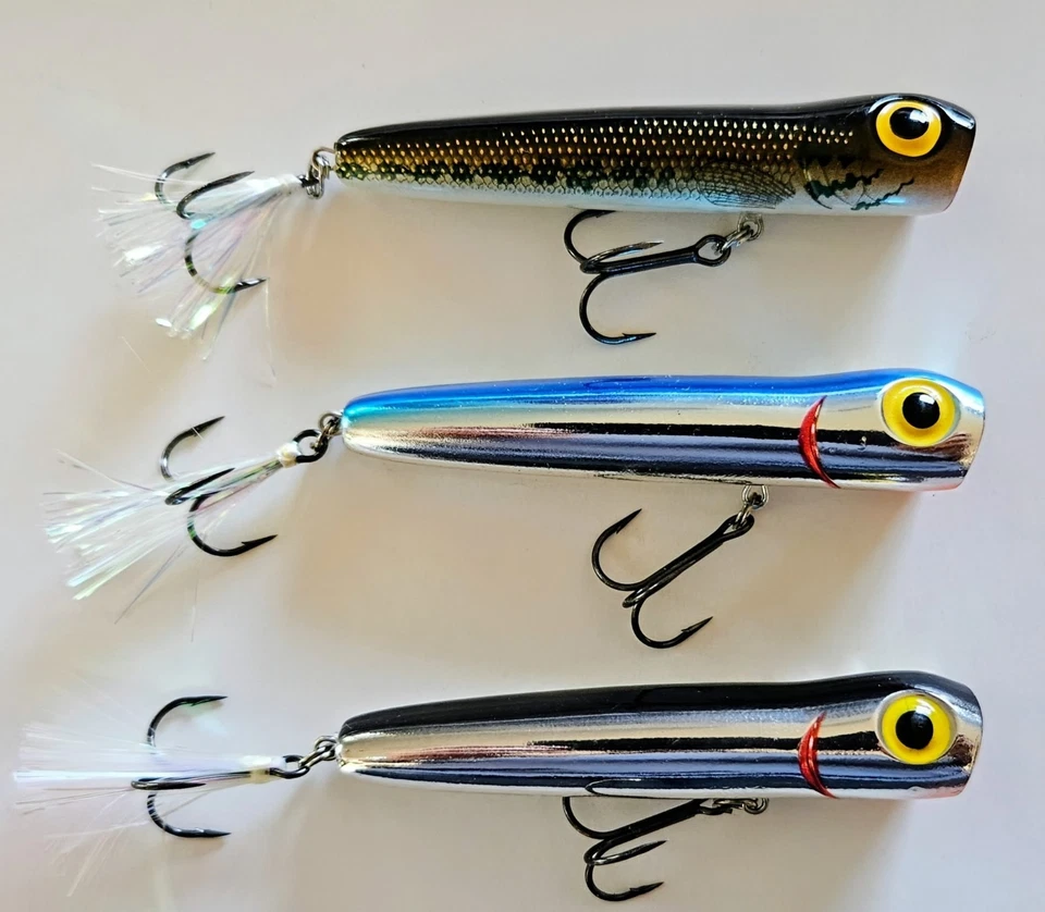 3 Storm Rattlin Chug Bug Topwater Poppers 3/8 oz 3,25" 3 colores en conjunto nuevo Foto 2 de 4