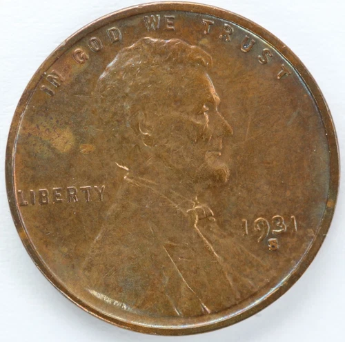 Cleaned XF 1931 S  Lincoln Wheat Cent