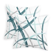 Decorative Couch Throw Pillow Covers, 16 X 16 Inches 16" x 16" Pack of 2 Teal