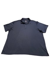 George Polo Shirt Men  s Size 2XL 50-52 Navy Blue 100 Polyester 1/4 Button