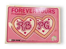 Vintage Aluminum Forever Yours 7 1/2" Double Hearts Cookie Cutter Set By Fox Run