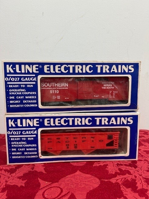 K-Line Electric Trains: Southern Boxcar & Penn Salt Tank Car