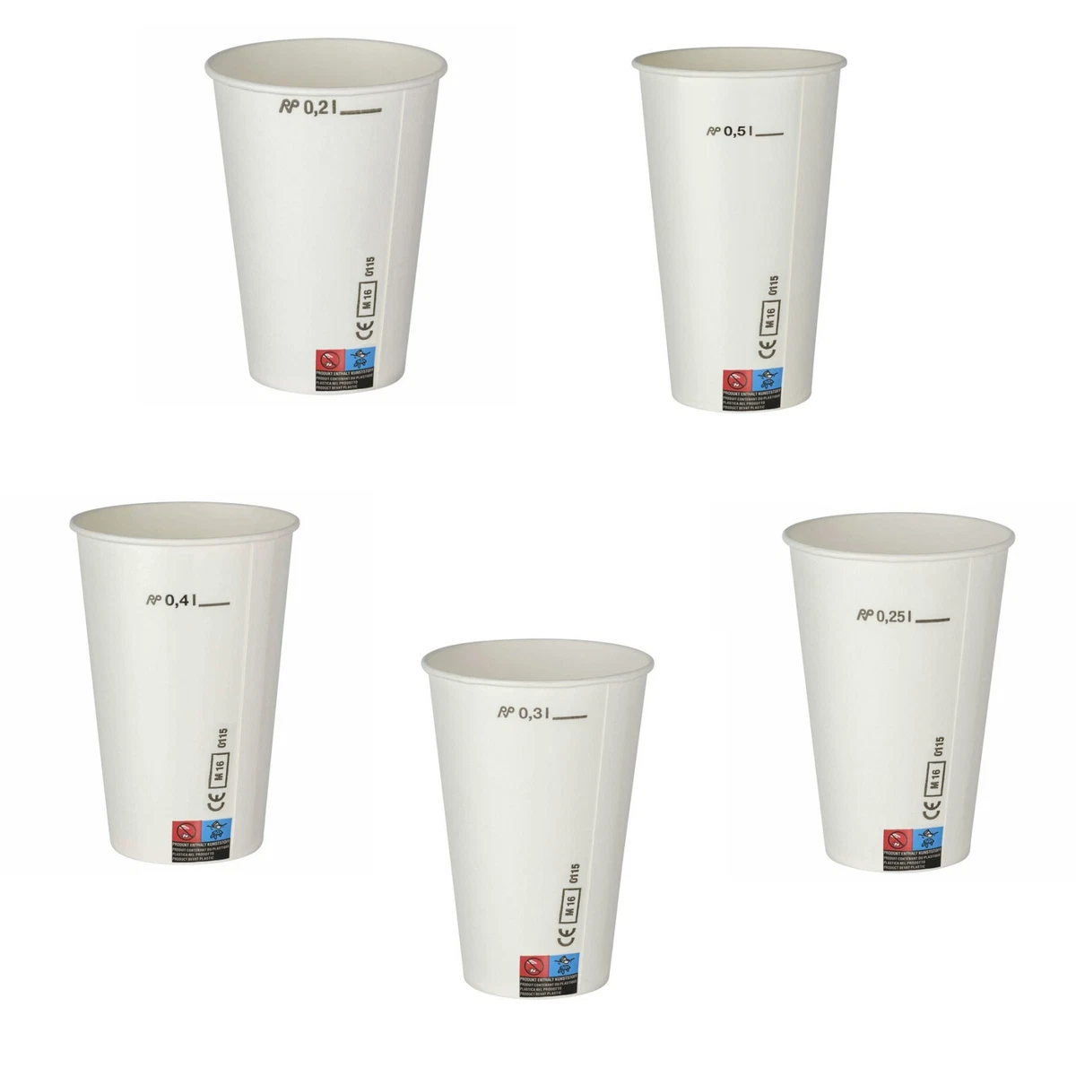Trinkbecher Getränkebecher Weiß 100 Ml PP, 57 Mm, 100 Stk