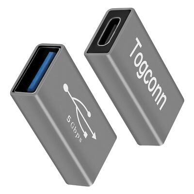 USB C to USB 3.0 Adapter (2 Pack),USB Type-C (Female) to USB A (Female) Coupler