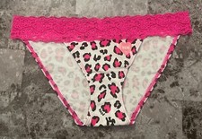 NWT VICTORIA'S SECRET PINK SMALL LEOPARD PINK LACE VINTAGE RARE BIKINI PANTIES