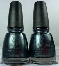 china glaze nail polish Kiss My Glass 1228 Metallic Blue Gunmetal Grey Shimmer