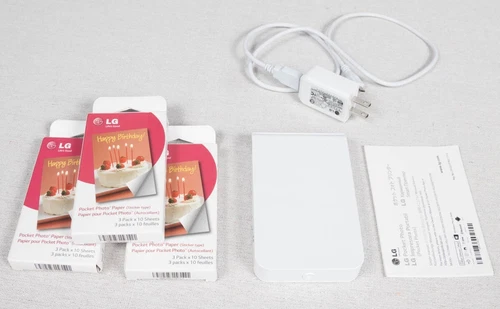 LG PD239W Pocket Photo Mobile Printer  w/ 30 Zink Photo Film Paper Bluetooth