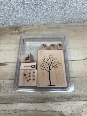 Stampin Up Branch Out Set 7 Of 8 Wood Mounted Rubber Stamps
