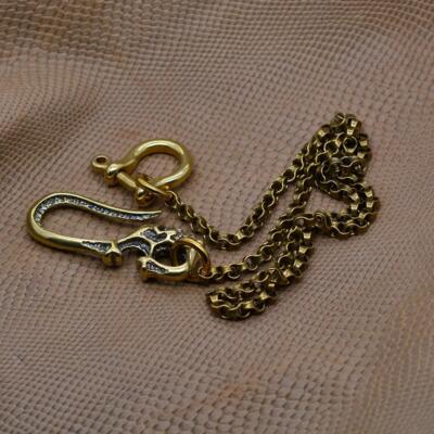 Messing Metall Biker Trucker Geldbörse Kette Jeans Schlüsselanhänger Ringe Zoll
