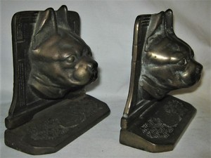 boston terrier bookends