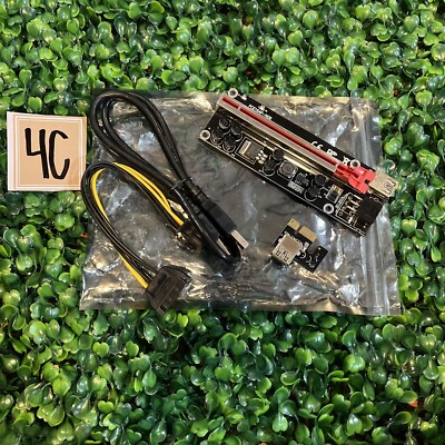 GPU 8 capacitor Riser V009S PLUS 6-pin PCE164p-N09 PCI-E 1X TO 16X ADAPTER Miner