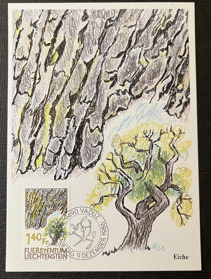 Liechtenstein - 1986 Maximum Set Of 3 Tree Stamp Set - Image 4 of 4