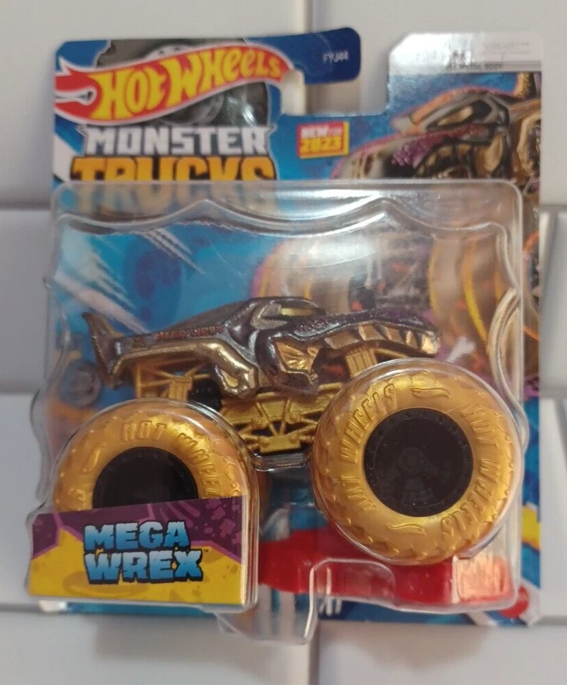 Hot Wheels Monster Trucks - MEGA WREX - Champion Crashers 1/6 - Gold - 2023  Mix 2