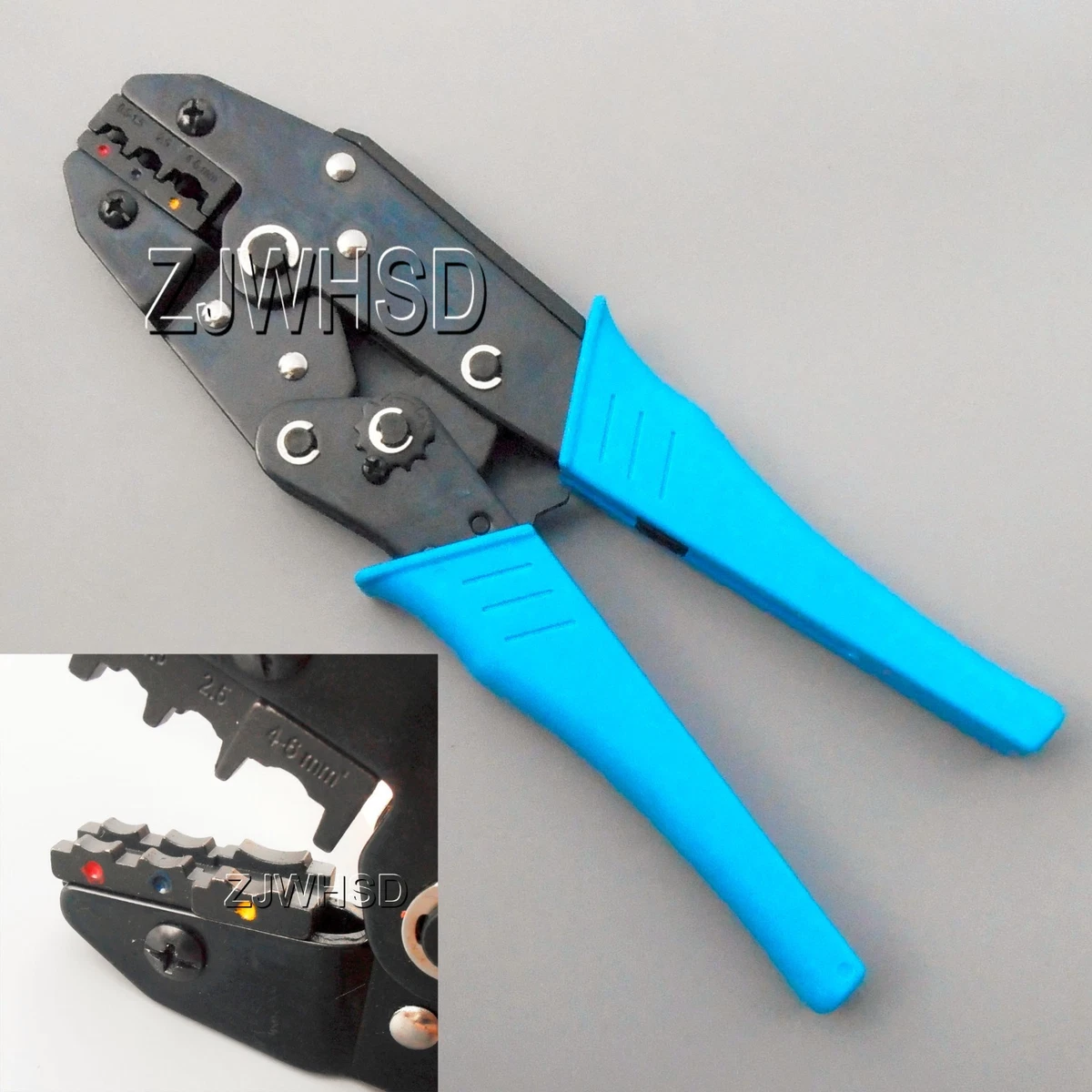 AWG22 10 Insulated Terminals Ferrules Plier Ratcheting Crimper Tool Double Crimp