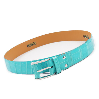 Zilli Turquoise Genuine Crocodile Belt with Detailed Buckle 42 (105cm) NWT
