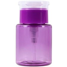 PANA 3oz Purple Plastic Push Down Liquid Pump Dispenser Bottle with Flip Top Cap