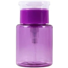 PANA 3oz Purple Plastic Push Down Liquid Pump Dispenser Bottle with Flip Top Cap