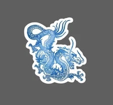 Dragon Sticker Blue Flame Waterproof Animal Fantasy Book Movie Gift NEW
