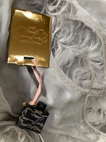 Agent Provocateur Soiree silver grey gown silk lace dress 12 full length maxi