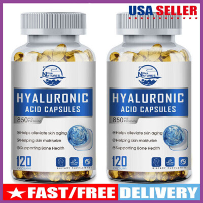 Hyaluronic Acid Capsules With Turmeric | 240 Capsules | Non-GMO & Gluten Free