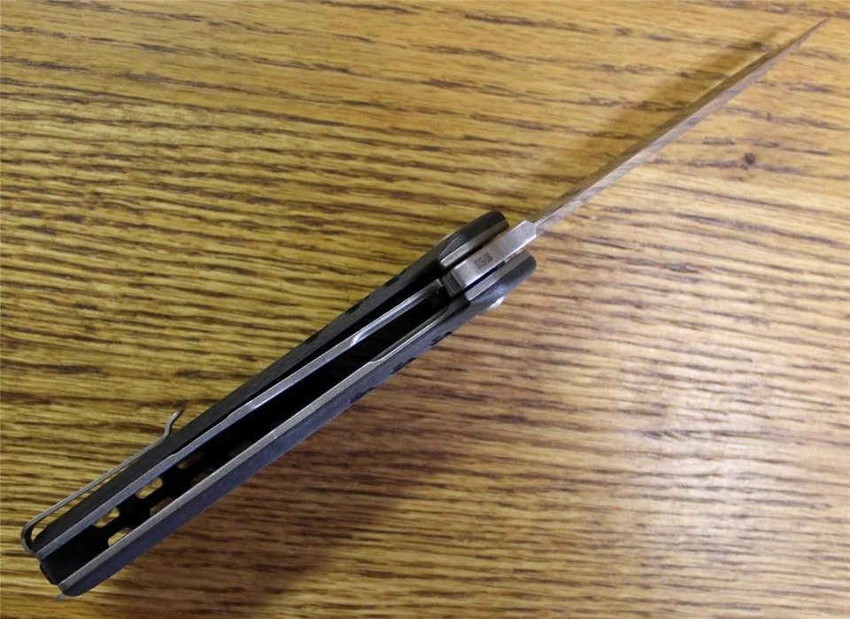 Brous Blades STRIFE Flipper Knife Stonewash D2 Carbon Fiber S/N 836 NEW! - Image 3 of 4