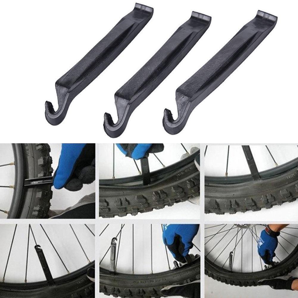 Reifen Wechseln Werkzeug 11.5 Zoll Fahrrad Reifenheber, Reifenmontierhebel Aus Hochfestem Stahl, Mit 3 Felgenschützern, Für Motorrad, Fahrrad, Wagen, Scooter Reifenmontage Werkzeug
