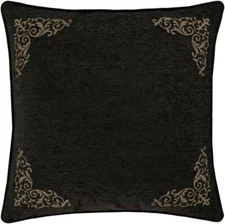 New J. Queen New York Terra Euro Pillow Sham in Black / Gold