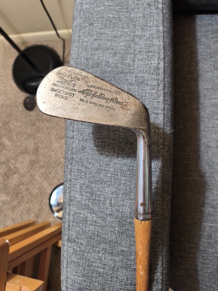 ANTIQUE 1927 A.J. SPALDING KRO-FLITE SWEETSPOT 9 IRON B564 MILD