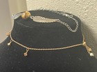 Vintage lot 2 gold tone 1 bracket with angel wings & 1 anklet with dangle cubes — photo 2