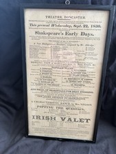 Georgian Playbill Flyer Theatre Doncaster 1830 Framed 