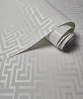 10 Rolls @ Matte Textured Greek Key Wallpaper Non Woven Material