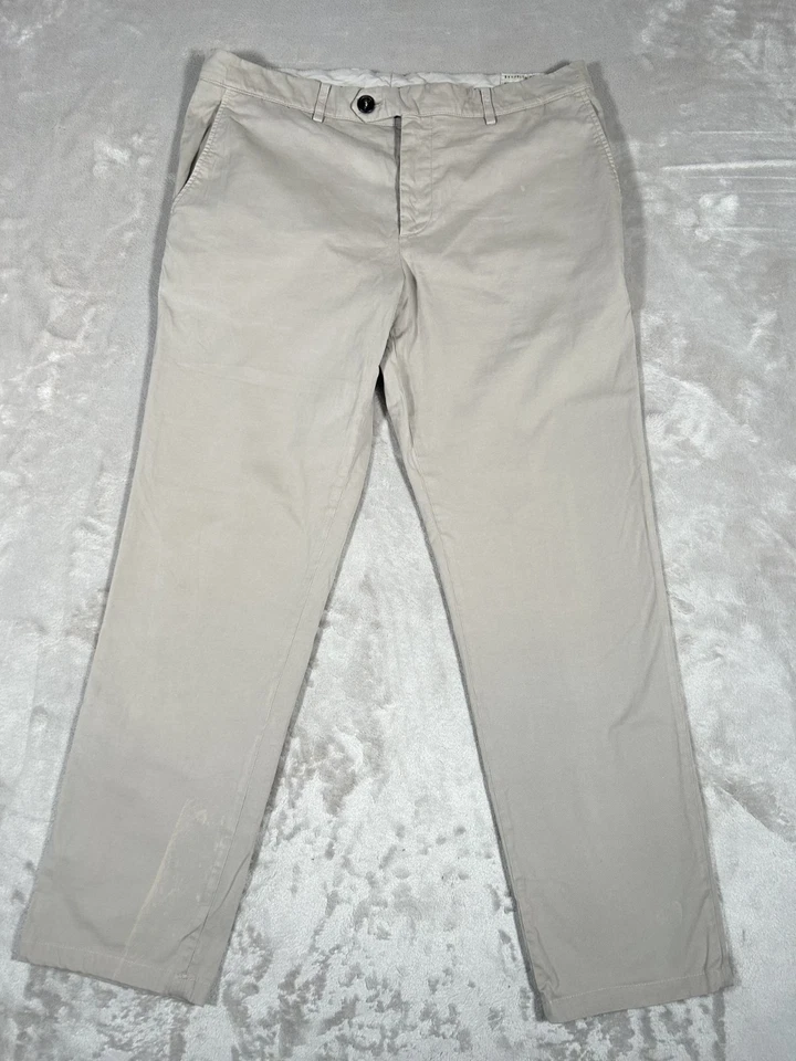 Brunello Cucinelli Pants Mens Size 54 (36x30) Khaki Beige Stretch Made In Italy - Image 3 of 4
