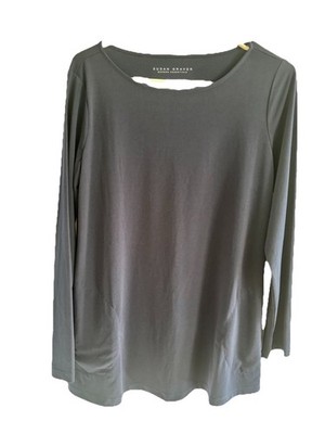 Susan Graver Modern Essentials Liquid Knit Tunic Top Navy Blue Small