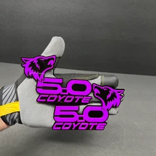 PAIR COYOTE 5.0 Emblem Badges PURPLEBLACK Fender Angry Aggressive Racing