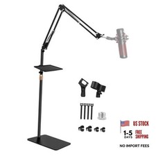 Microphone Stand with Weighted Base, Mic Floor Stand Boom Arm with Mic
