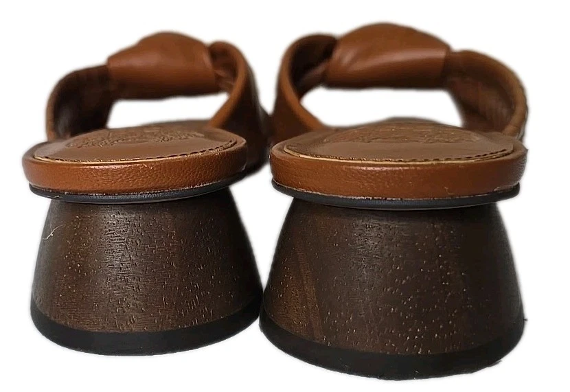 Vince Camuto NWOB Leana Leather Block Heel Slide Sandals Women's Size 8.5 Brown - Image 4 of 4