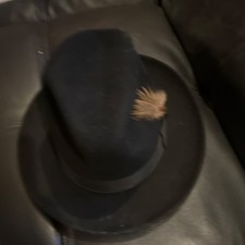 Stetson Lugano Black Western Hat Feather 7 1/8 2 3/8 Inch Brim