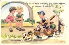 Künstler Ak Janser, Junge mit Körben und Broten - 4095738