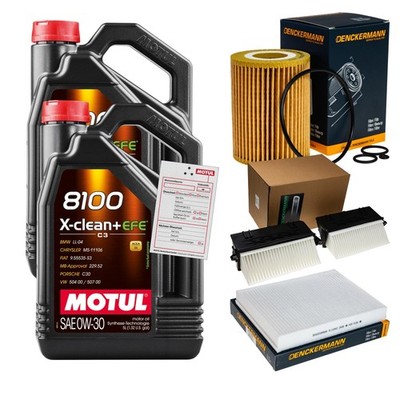 DENCKERMANN Inspektionspaket 10L MOTUL 8100 X-CLEAN 0W-30 für Mercedes-Benz GLE
