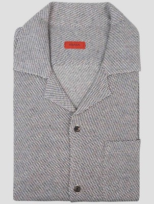 NEW ISAIA MULTICLOR COTTON LINEN SHORT SLEEVE SHIRT US 15.5 - EU 39 US1025