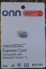 Onn 512GB Micro SD Express Card for Nintendo Switch 2 IN HAND SEALED