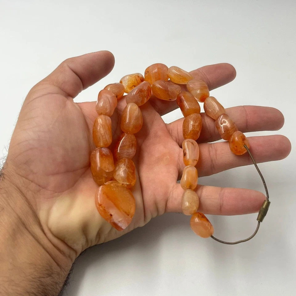 Collar colgante corazón mujer cornalina ágata natural vintage 9,5 pulgadas Foto 2 de 4